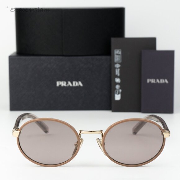 Prada Women Sunglasses Pecan Purple Brown Oval PRB56S 24E20I NEW AUTHENTIC main image 8